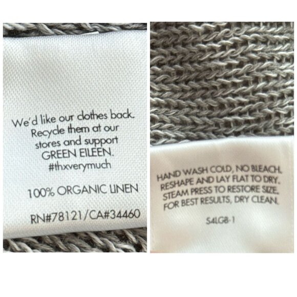 Eileen Fisher Linen Sweater Gray Ombre Stripe Organic Knit Long Sleeve Women's M - Picture 7 of 8